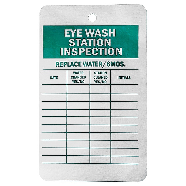 See All Industries Tag, Inspection, Aluminum, 4 1/4 in H x 3 in W, White, Rectangle, 25 PK - TUF-EYE
