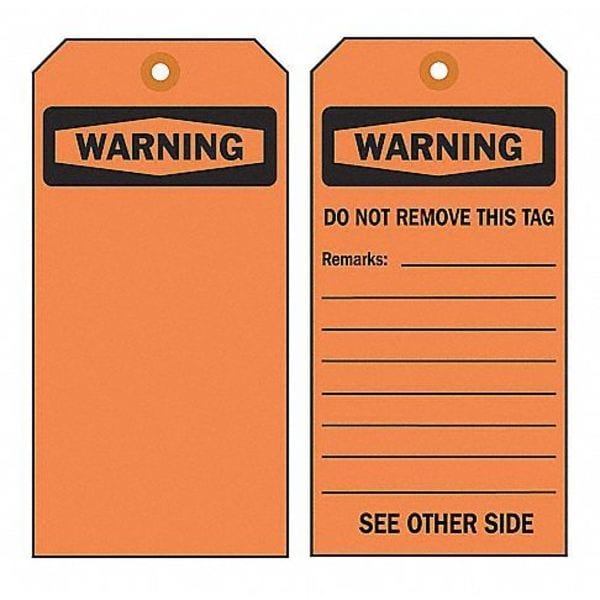 Brady Danger Tag, Lockout Tagout, Polyester, 5 3/4 in H x 3 in W, Black, Red, White, Rectangle, 10 PK - 86460