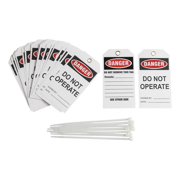 Brady Danger Tag, Vinyl, 5 1/2 in H x 3 in W, Rectangle, 25 PK - TG035E