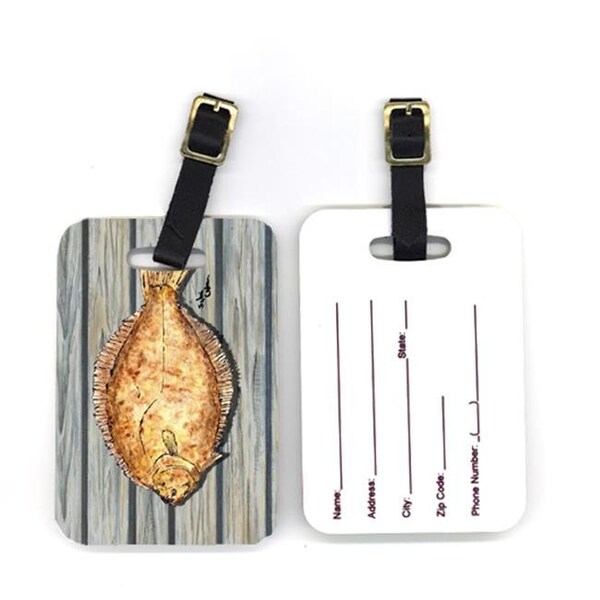 Carolines Treasures Carolines Treasures 8495BT 4 x 2.75 in. Pair of Fish Flounder Luggage Tag - 8495BT
