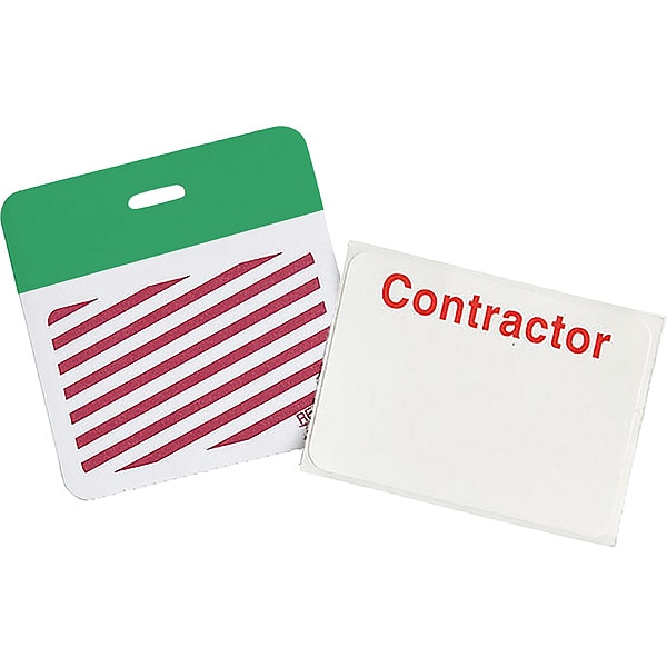 Brady Card Clip On Badge, Vinyl, 3 in W, Green, 500 PK - 95656