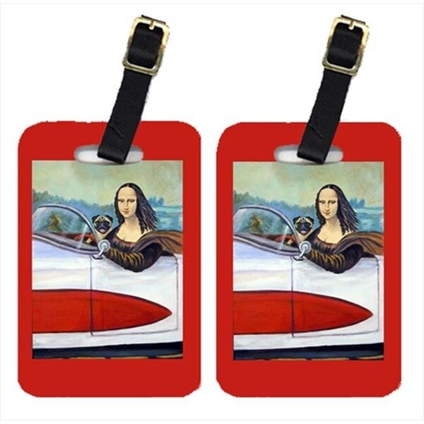 Carolines Treasures Carolines Treasures 7043BT Pug And Mona Lisa Luggage Tags; Pack - 2 - 7043BT