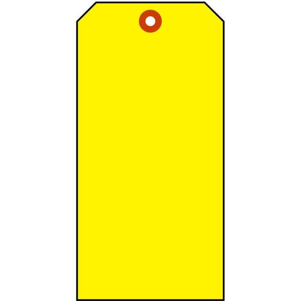 Brady Blank Shipping Tag, Polyester, 5-3/4" H x 3" W, Yellow, Rectangle, 25 PK - 76197