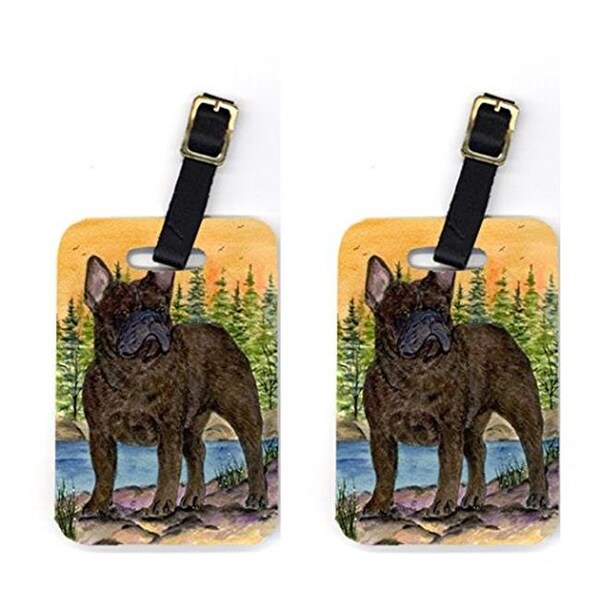 Carolines Treasures Carolines Treasures SS8597BT French Bulldog Luggage Tag - Pair 2; 4 x 2.75 In. - SS8597BT