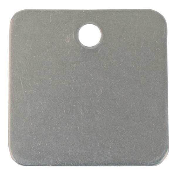 Zoro Select Blank Tag, Aluminum, 1 in H x 1 in W, Silver, Square, 100 PK - 41421