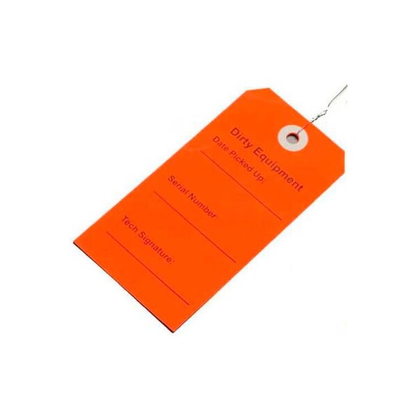 Elkay Plastics Co Dirty Equipment Tags, 2-5/16inL x 4-3/4inW, Red, 500/Pack - TDER