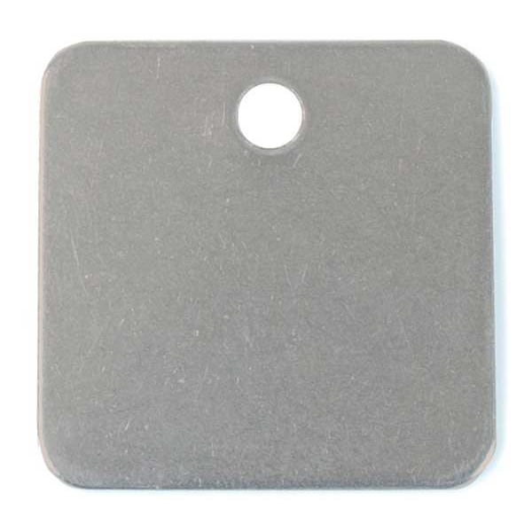 C.H. Hanson Blank Tag, Stainless Steel, 1 1/4 in H x 1 1/4 in W, Silver, Square, 25 PK - 43135