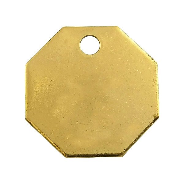 C.H. Hanson Blank Tag, Brass, 1 1/2 in H x 1 1/2 in W, Brass, Octagon, 25 PK - 42532