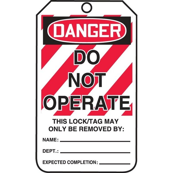 Accuform Lockout Tags, Danger, 5-3/4"Hx3-1/4"W, PK25 - MLT400PTP