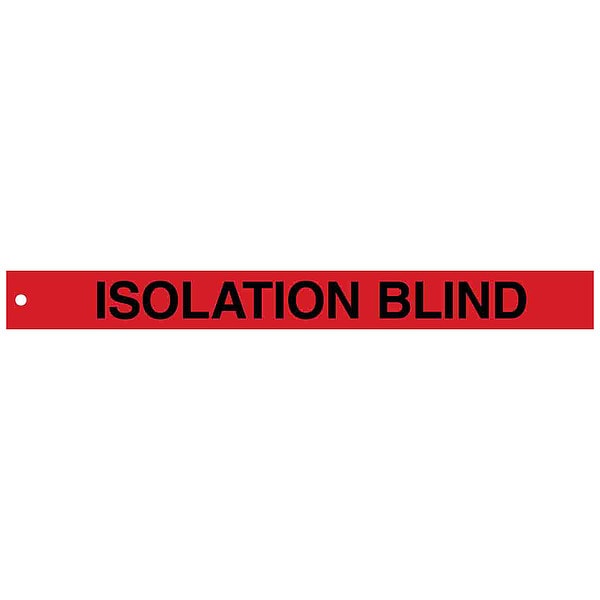 Brady Isolation Blind Tag, Construction, Polyester, 2 in H x 20 in W, Red, Rectangle, 25 PK - 132454
