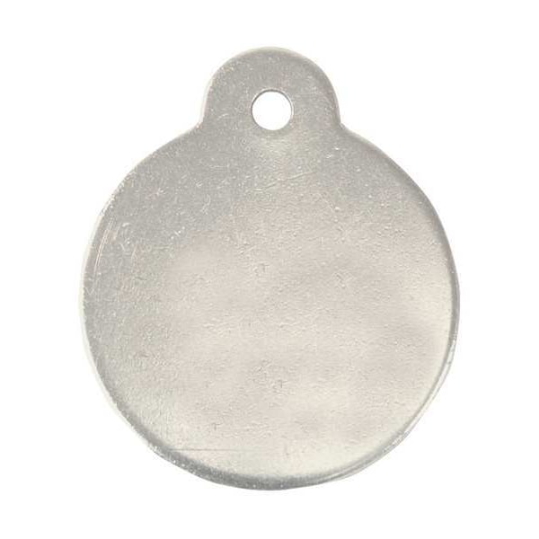 C.H. Hanson Blank Tag, Stainless Steel, 1 1/4 in H x 1 1/4 in W, 1 1/4 in Dia., Silver, Round, 10 PK - 43128