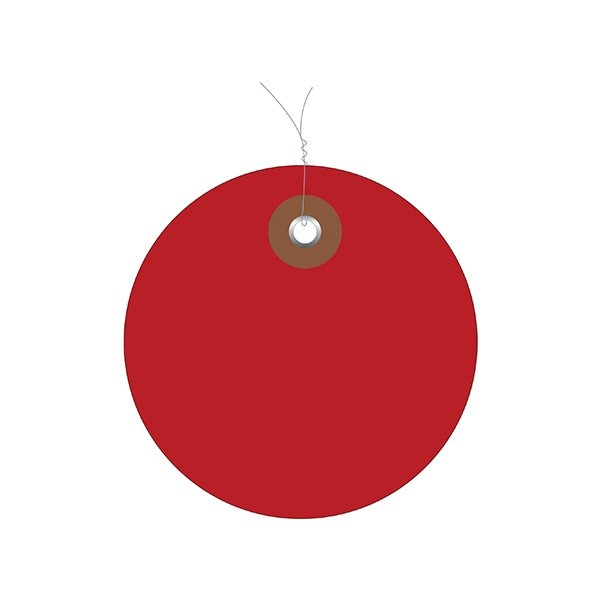Bsc Preferred 2'' Red Plastic Circle Tags - Pre-Wired, 100PK - BUY00019882