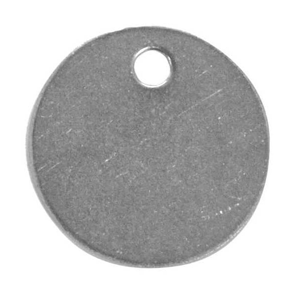 C.H. Hanson Blank Tag, Stainless Steel, 1 in H x 1 in W, 1 in Dia., Silver, Round, 25 PK - 43191