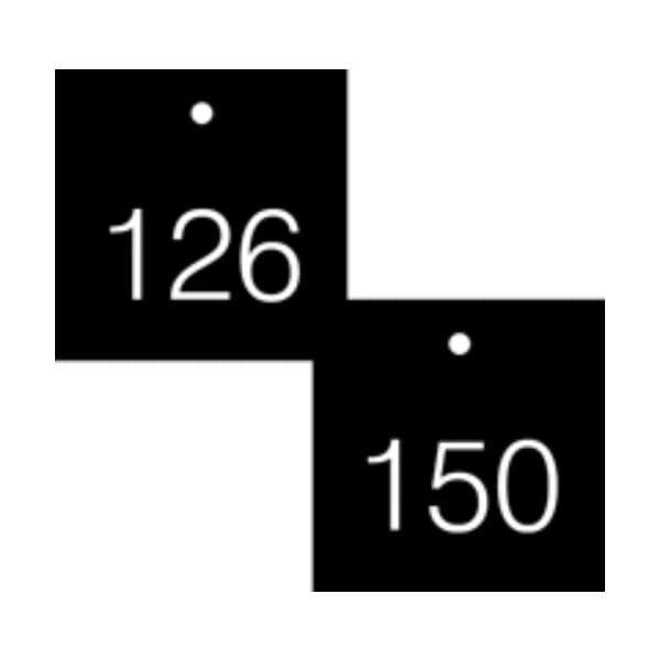 Accuform Engraved Numbered Tags, PF-Cardstock, 1/4 in H x 3-1/4 in W, 25 PK - TDG375BK