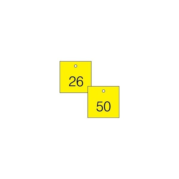 Accuform Engraved Numbered Tags, RP-Plastic, 3-1/4 in W, 25 PK - TDG371YL