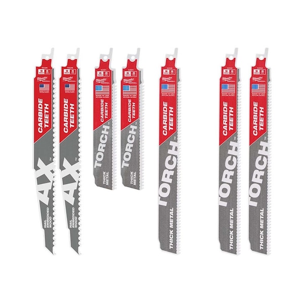 Milwaukee Tool Carbide Sawzall Bld Set, 2 Carbide 7T 9 L - 49-22-5505, 48-00-5202, 48-00-5202