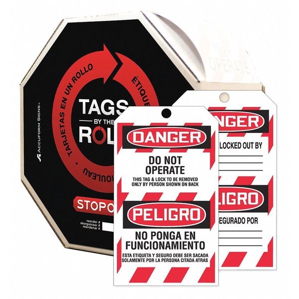 Accuform Tags By-The-Roll, Danger Do, Biling, 6-1/4x3in, Cardstock, 100/RL - TAR460