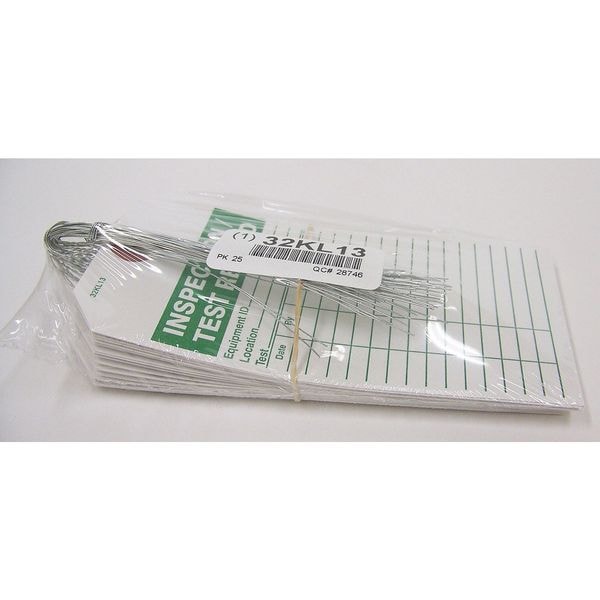 Badger Tag & Label Tag, Inspection, Paper, 5 3/4 in H x 2 7/8 in W, White, Rectangle, 25 PK - 120