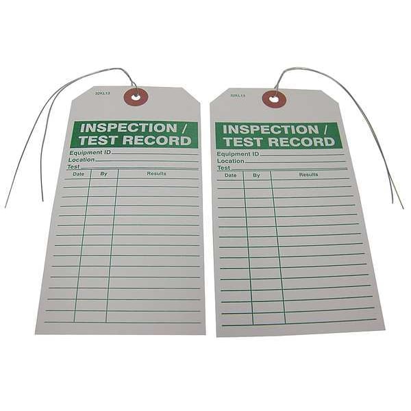 Badger Tag & Label Tag, Inspection, Paper, 5 3/4 in H x 2 7/8 in W, White, Rectangle, 25 PK - 120