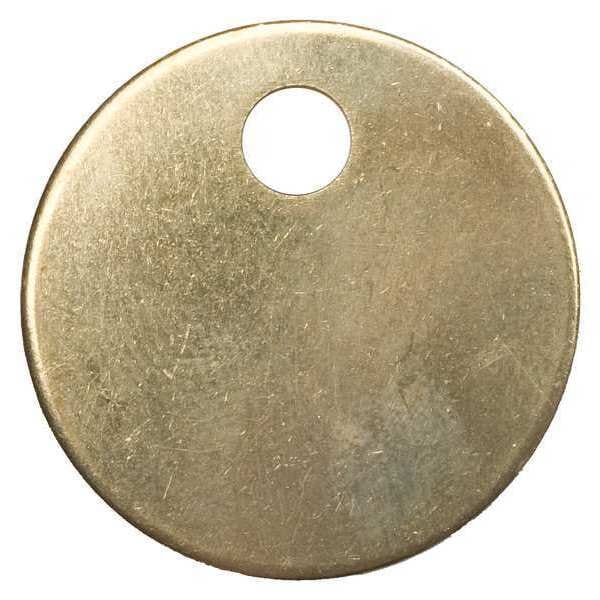 C.H. Hanson Blank Tag, Brass, 1 1/2 in H x 1 1/2 in W, Brass, Round, 25 PK - 43582