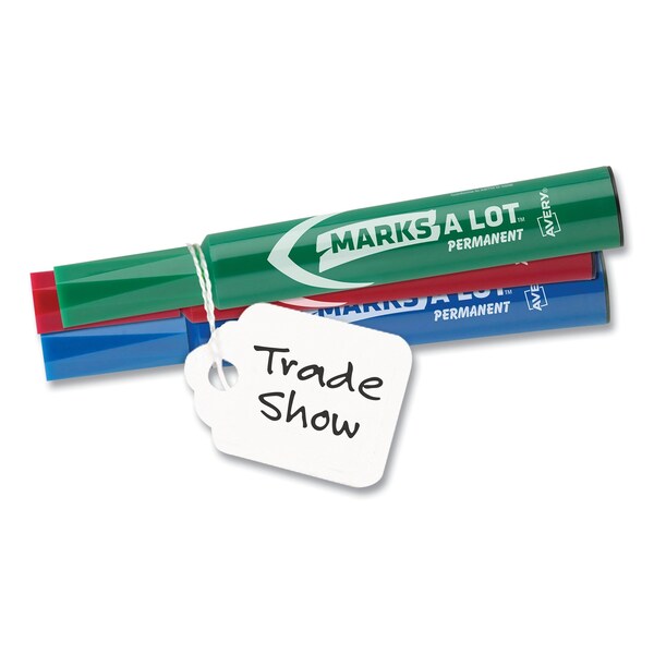 Avery Dennison Price Tags, 1-3/4x1-3/32, White, PK1000, Medium-Weight Stock, White, Rectangle, 1000 PK - 12204