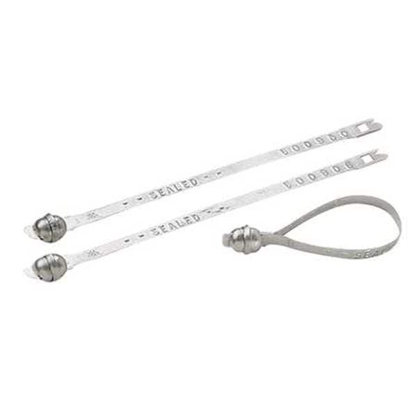 Brady Strap Seals, Metal, 8-1/2" W, Silver, 100 PK - 95197