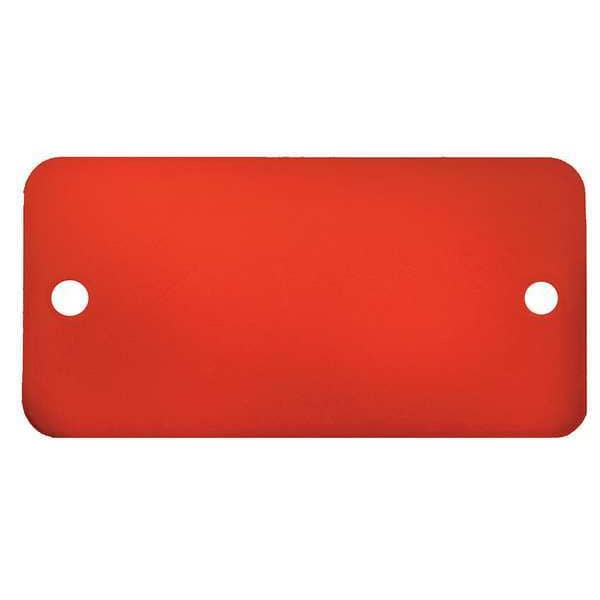C.H. Hanson Blank Tag, Aluminum, 1 1/2 in H x 3 in W, Red, Rectangle, 5 PK - 43043