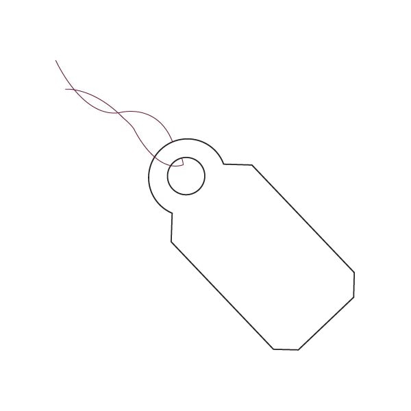 Bsc Preferred 3/8 x 13/16'' White Merchandise Tags - Pre-Strung Magenta String, 1000PK - BUY00022084