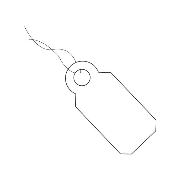 Bsc Preferred 3/8 x 13/16'' White Merchandise Tags - Pre-Strung White String, 1000PK - BUY00022085