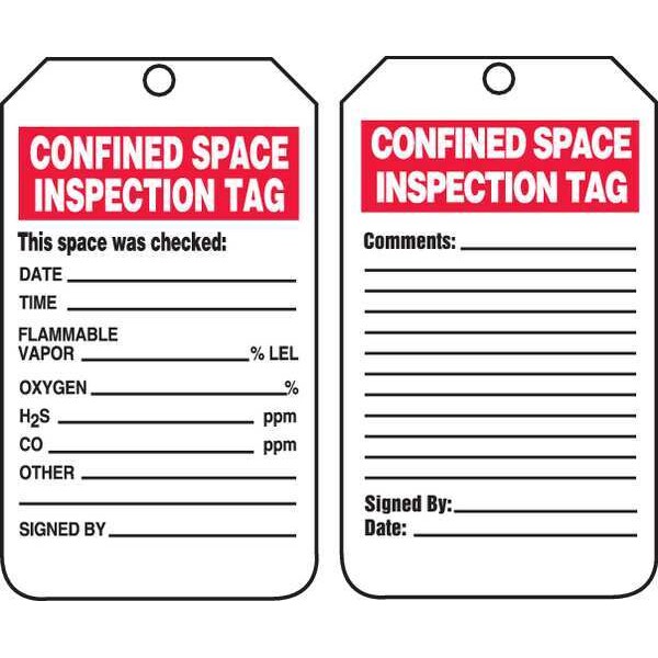 Accuform Tag, Forklift, Cardstock, 5 3/4 in H x 3 1/4 in W, White, Rectangle, 25 PK - TCS321CTP
