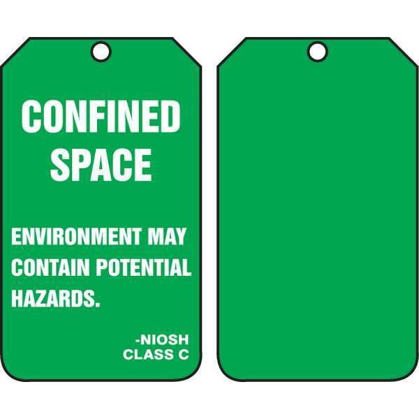 Accuform Hazard Tag, Status Alert, Plastic, 5 3/4 in H x 3 1/4 in W, Rectangle, 25 PK - TSS824PTP