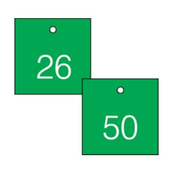 Accuform Engraved Numbered Tags, Plastic, 0.31 in H x 3 in W, 25 PK - TDG371GN