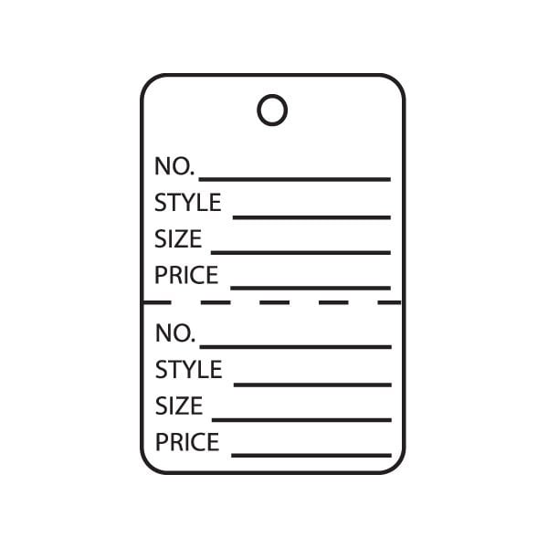 Bsc Preferred 1 3/4 x 2-7/8'' White Perforated Garment Tags, 1000PK - BUY00015944