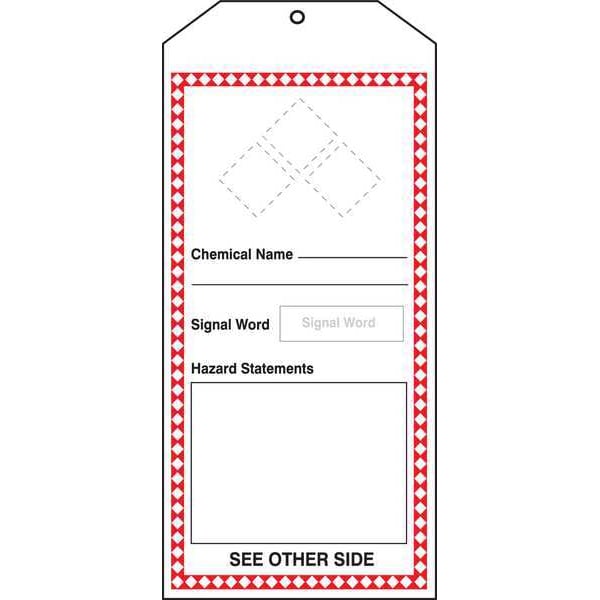 Accuform Tag, Chemical, Gas, or Hazardous Materials, Gas or Hazardous Materials, Cardstock, 8 1/2 in H x - THS403CTM
