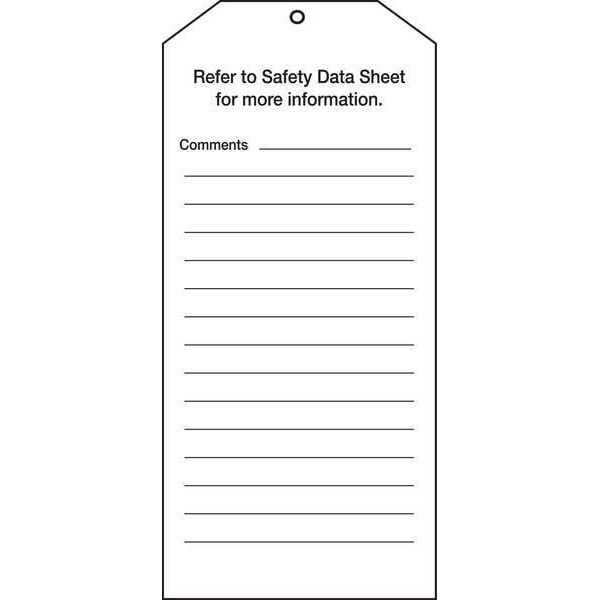 Accuform Tag, Chemical, Gas, or Hazardous Materials, Gas or Hazardous Materials, Cardstock, 8 1/2 in H x - THS403CTM