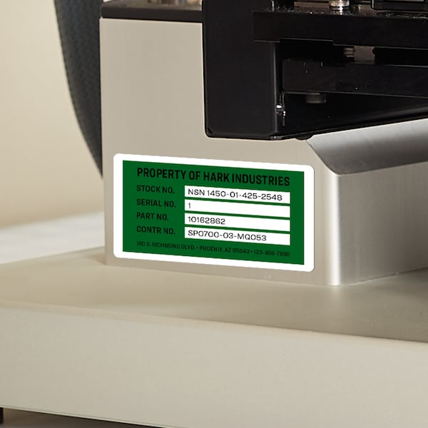 Avery Durable White Asset Tag Labels, Las, PK64, Film, 2 in W, White, Rectangle, 64 PK - 61530