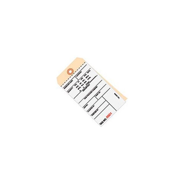 The Packaging Wholesalers 2 Part Carbonless Inventory Tags, 1500-1999, #8, 6-1/4"L x 3-1/8"W, 500/Pack - G15041