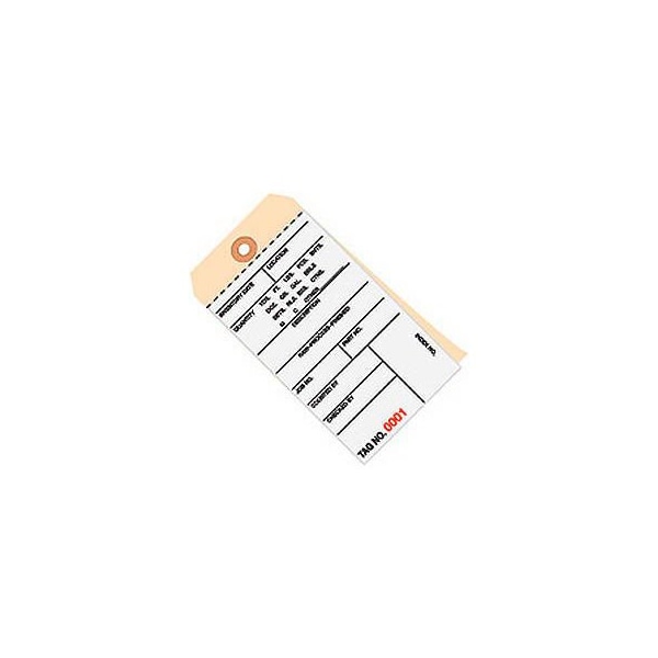 Box Packaging 2 Part Carbonless Inv. Tag 7000-7499 Pre Wired#8 6-1/4L x 3-1/8W 500/Pk - G15153