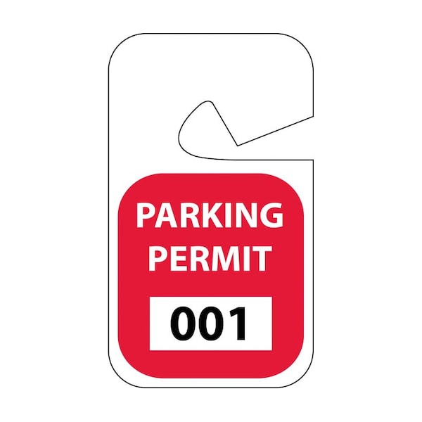 Nmc Rearview Mirror Hang Tag Red, Pk100, Unrippable Vinyl, 4-3/4 in H x 2-3/4 in W, 100 PK - PP15A