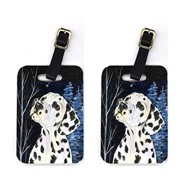 Carolines Treasures Carolines Treasures SS8370BT Pair of 2 Starry Night Dalmatian Luggage Tags - SS8370BT