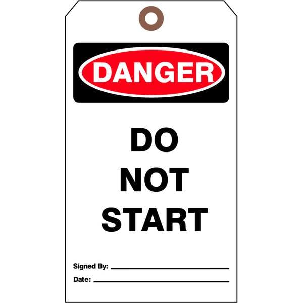 See All Industries Danger Tag, Machine and Operational, Cardstock, 7 in H x 4 in W, White, Rectangle, 25 PK - DTUF-G34