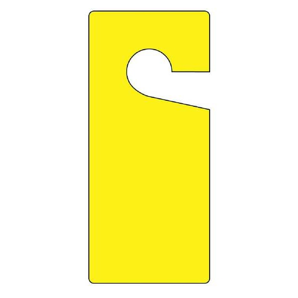 Accuform Tag, Blank, Plastic, 9 in H x 4 in W, Yellow, Rectangle, 10 PK - TAD833