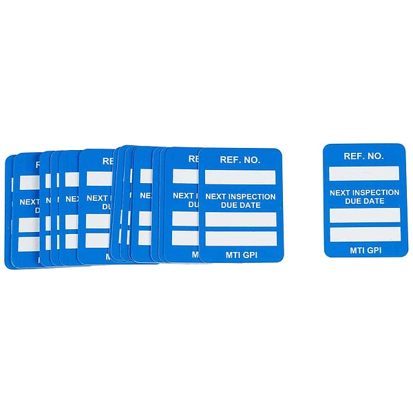 Brady Tag, Inspection, Plastic, 1 3/4 in H x 1 1/4 in W, White on Blue, Rectangle, 100 PK - MIC-MTIGPI B