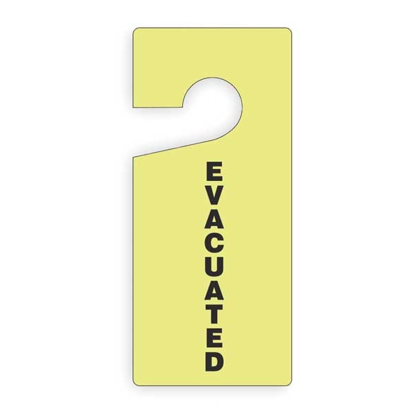 Zoro Select Door Knob Hanger Tag, Information, Polycarbonate, 9 in H x 4 in W, White, Rectangle, 10 PK - 3XDD3