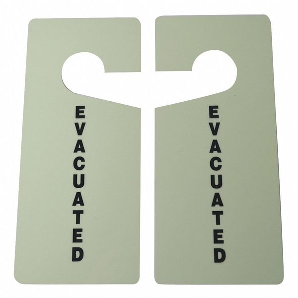 Zoro Select Door Knob Hanger Tag, Information, Polycarbonate, 9 in H x 4 in W, White, Rectangle, 10 PK - 3XDD3