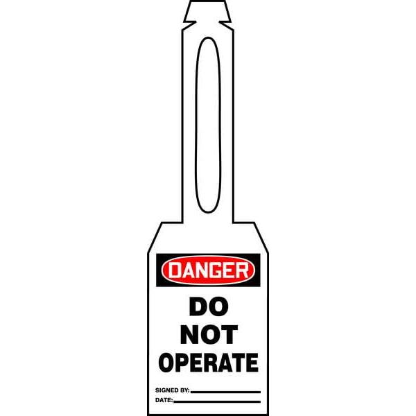 Accuform Danger Tag, General Safety, 5 1/4 in H x 3 1/4 in W, White, Rectangle, 25 PK - TAL350