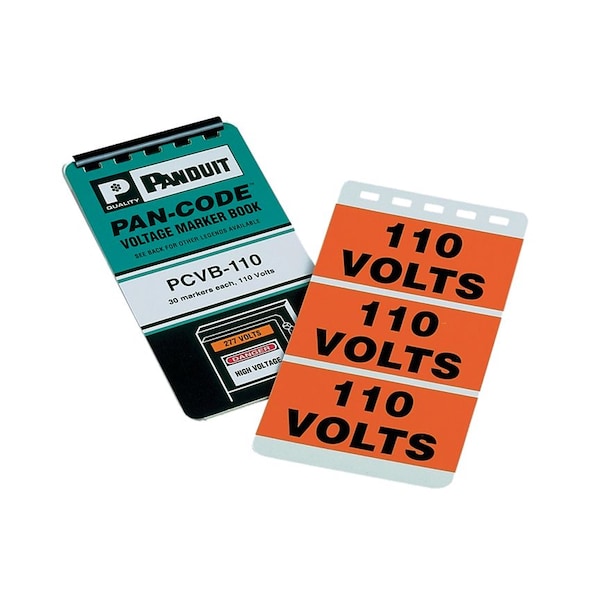 Panduit Safety Marker Book, "Danger High Voltage" - 30 markers/book - PSSB-13