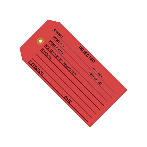 Bsc Preferred 4 3/4 x 2-3/8'' - ''Rejected'' Inspection Tags, 1000PK - BUY00030017