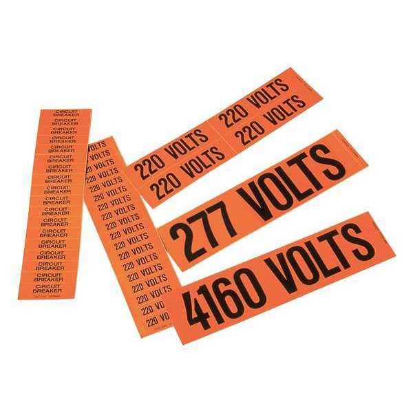 Panduit Voltage Marker, Vinyl, 120 Volts, PK5 - PCV-120CY