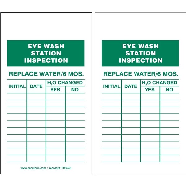 Accuform Inspection Record Tag, Cardstock, PK25 - TRS245CTP